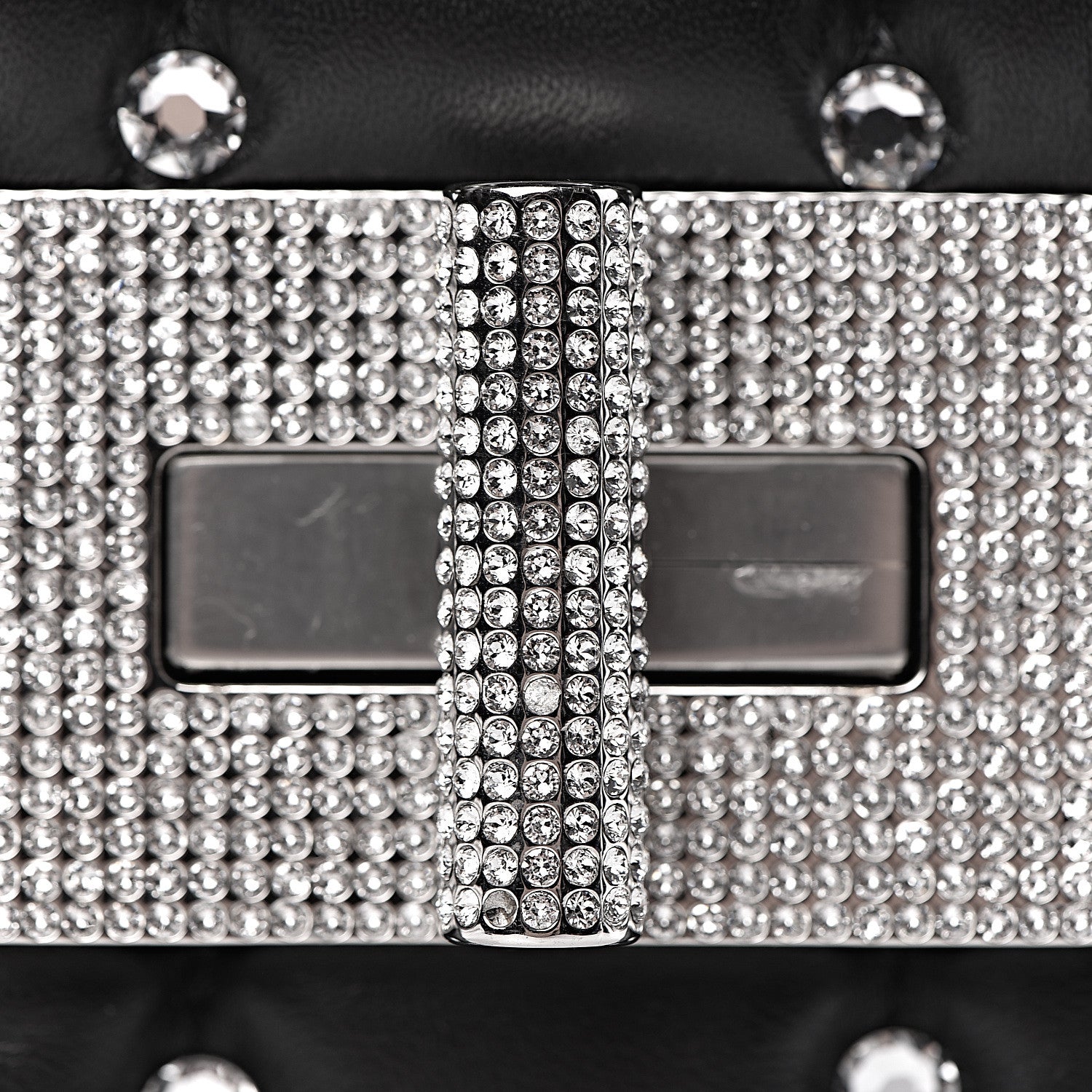Tom Ford Lambskin Quilted Crystal Small Natalia Chain Bag Black 16 of 19