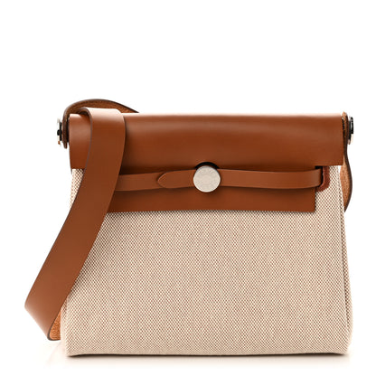 Hermes Military Toile Vache Hunter Herbag Zip Retourne 20 Ecru Beige Fauve 1 of 11
