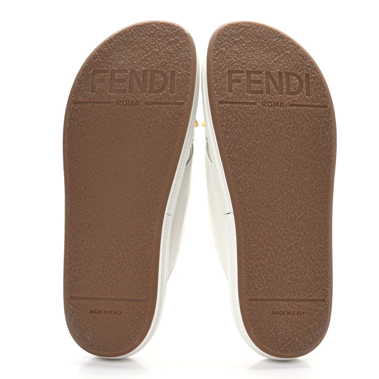 Vitello Womens Fendigraphy Slide Sandals 39.5 White Ice