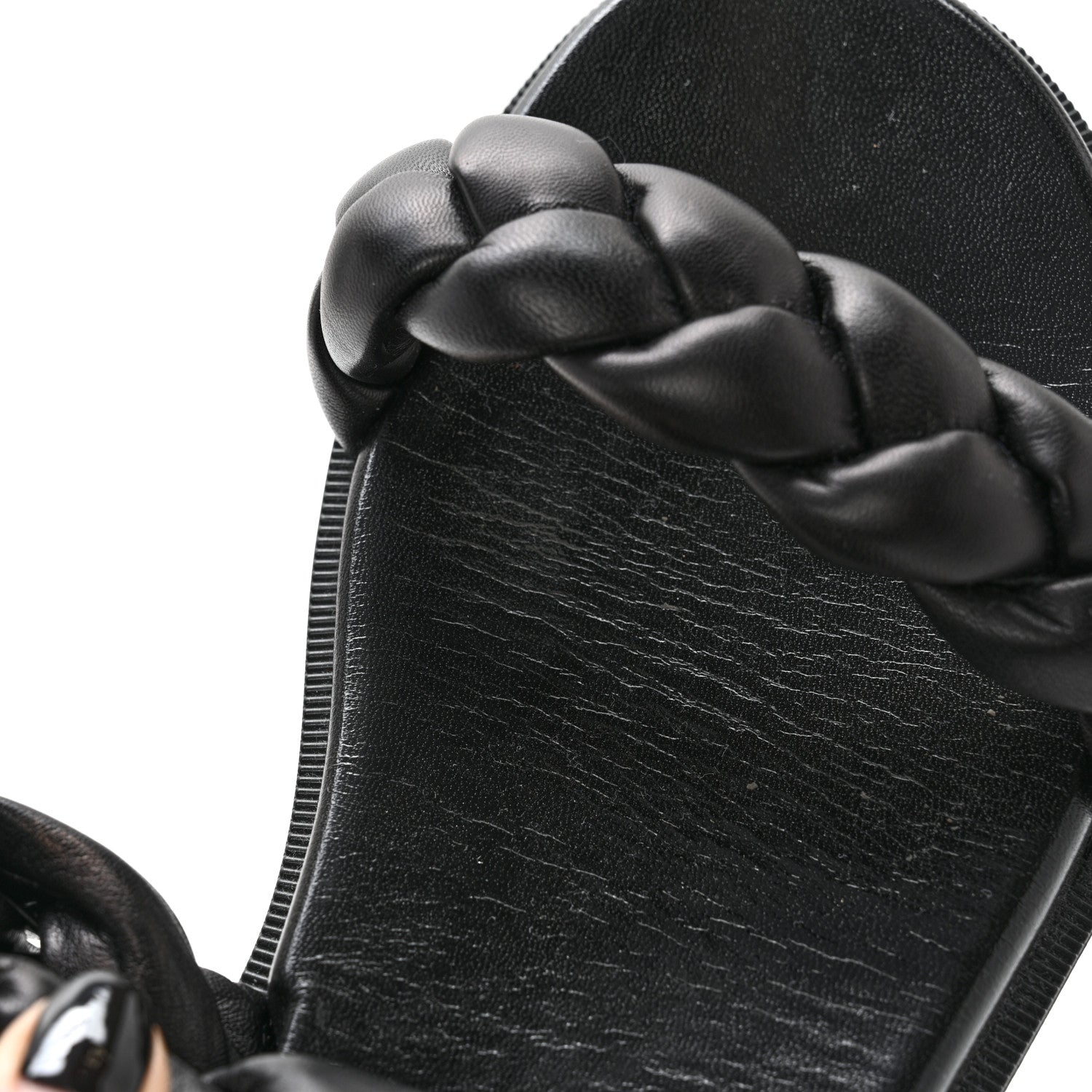Christian Louboutin Calfskin Braided Just Brio Slide Sandals 39 Black 8 of 10