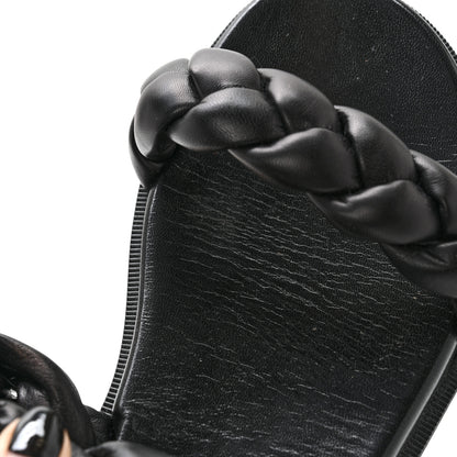 Christian Louboutin Calfskin Braided Just Brio Slide Sandals 39 Black 8 of 10