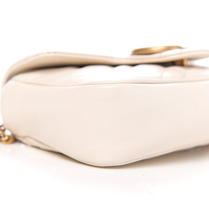 Gucci Calfskin Matelasse Super Mini GG Marmont Shoulder Bag White 7 of 11