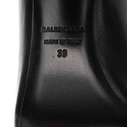 Balenciaga Shiny Sheepskin Oval 90mm Mule Pump 39 Black White 6 of 13