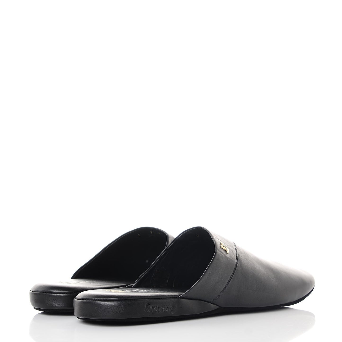 X SUPREME Lambskin Mens Hugh Slippers 9 Black
