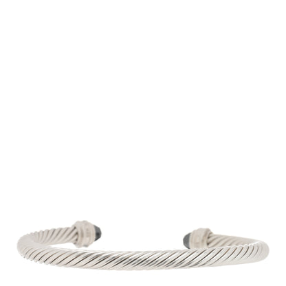 David Yurman Sterling Silver Diamond Hematite 5mm Cable Classics Bracelet 2 of 3