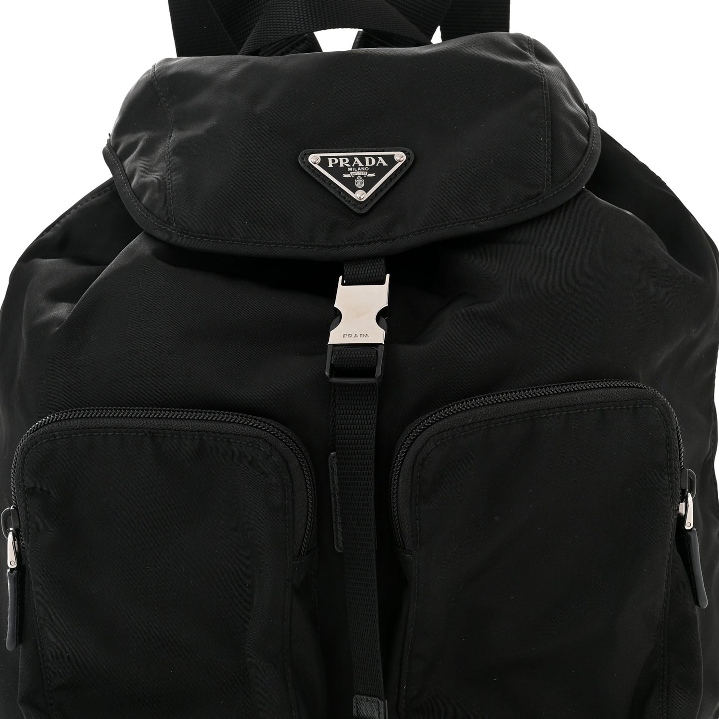 Tessuto Nylon Saffiano Vela Backpack Black