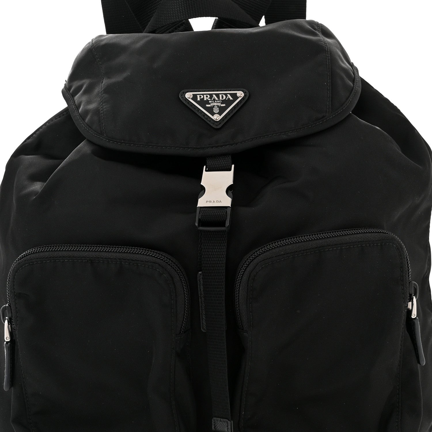Prada Tessuto Nylon Saffiano Vela Backpack Black 8 of 12