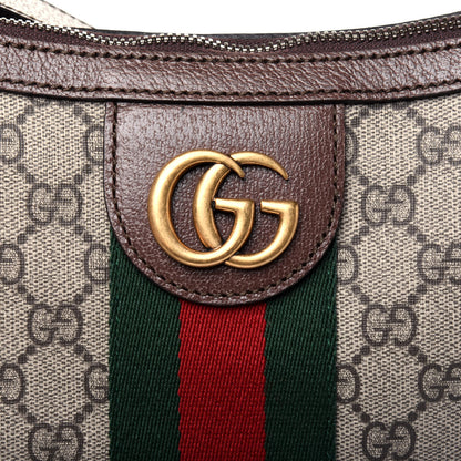 Gucci GG Supreme Monogram Web Small Ophidia Half Moon Hobo Brown 11 of 12