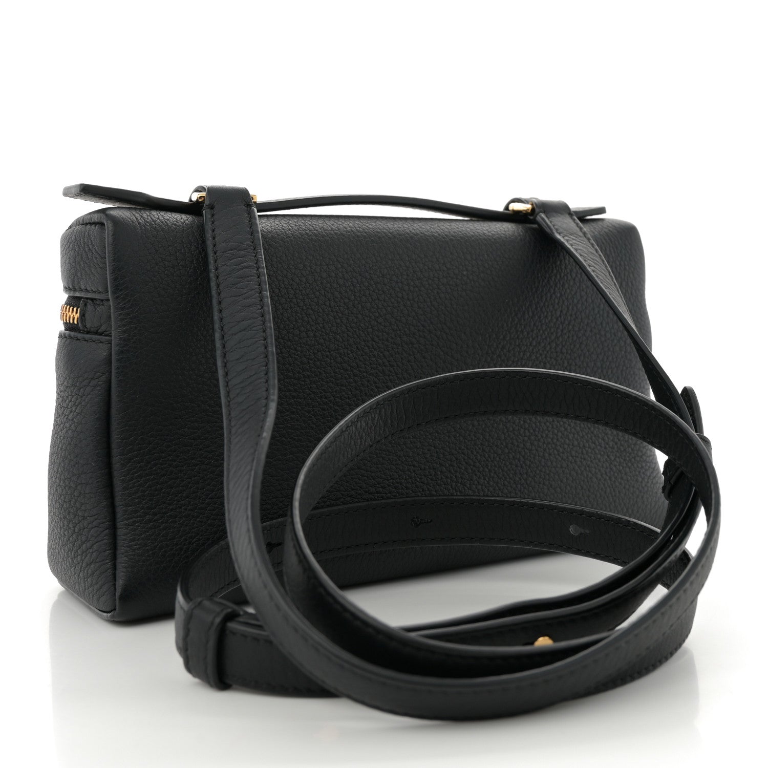 Loro Piana Grained Calfskin L19 Extra Pocket Pouch Black 3 of 10