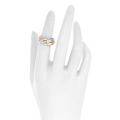 Cartier 18K Pink Yellow White Gold Diamond Trinity Ring 49 4.75 2 of 6