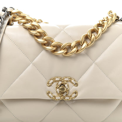 Chanel Lambskin Quilted Large 19 Flap Beige 10 of 11