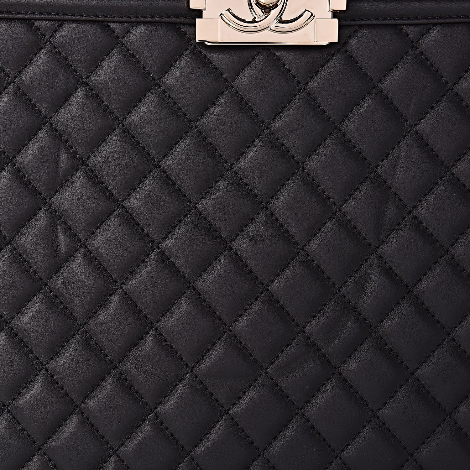 Chanel Calfskin Quilted Boy Shopping Tote Black 10 of 12