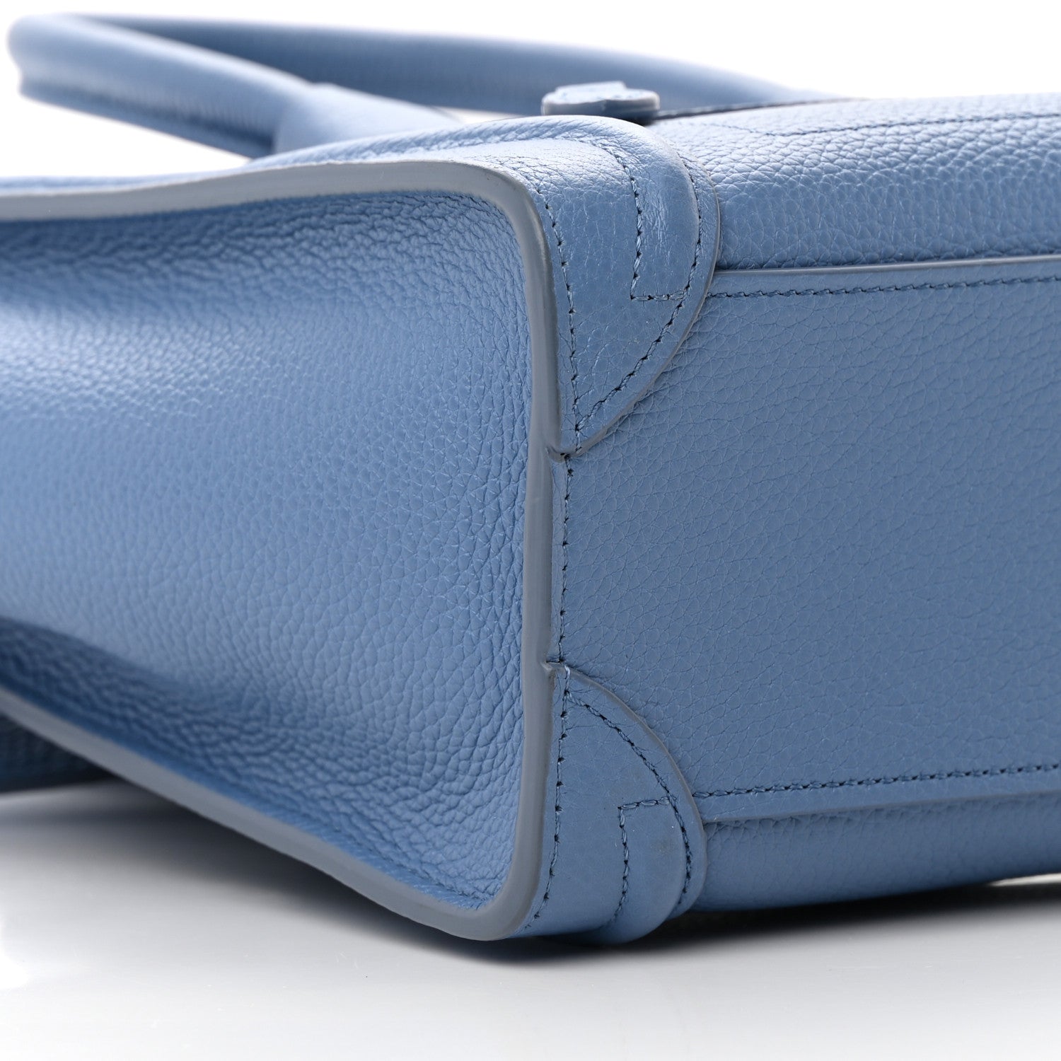 Celine Drummed Calfskin Nano Luggage Azure 13 of 16