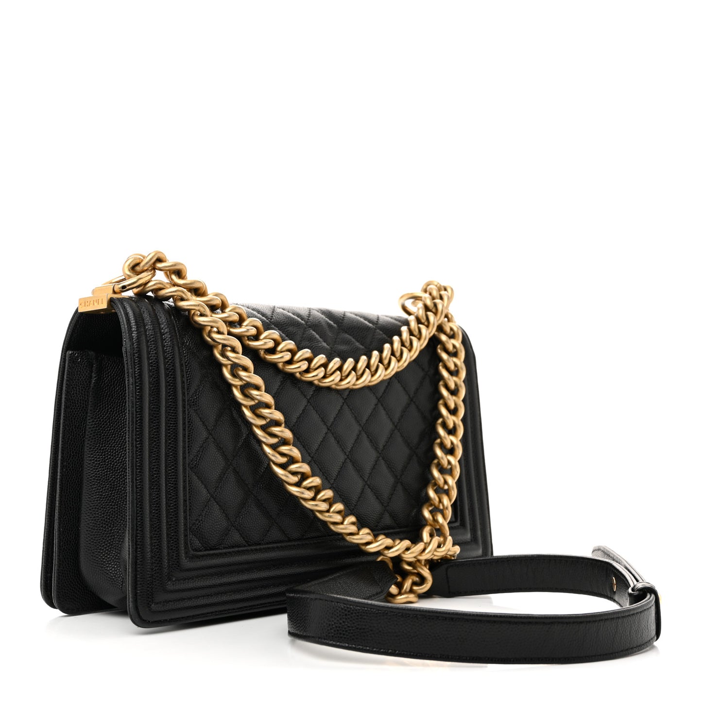 Caviar Quilted Medium Boy Flap Black