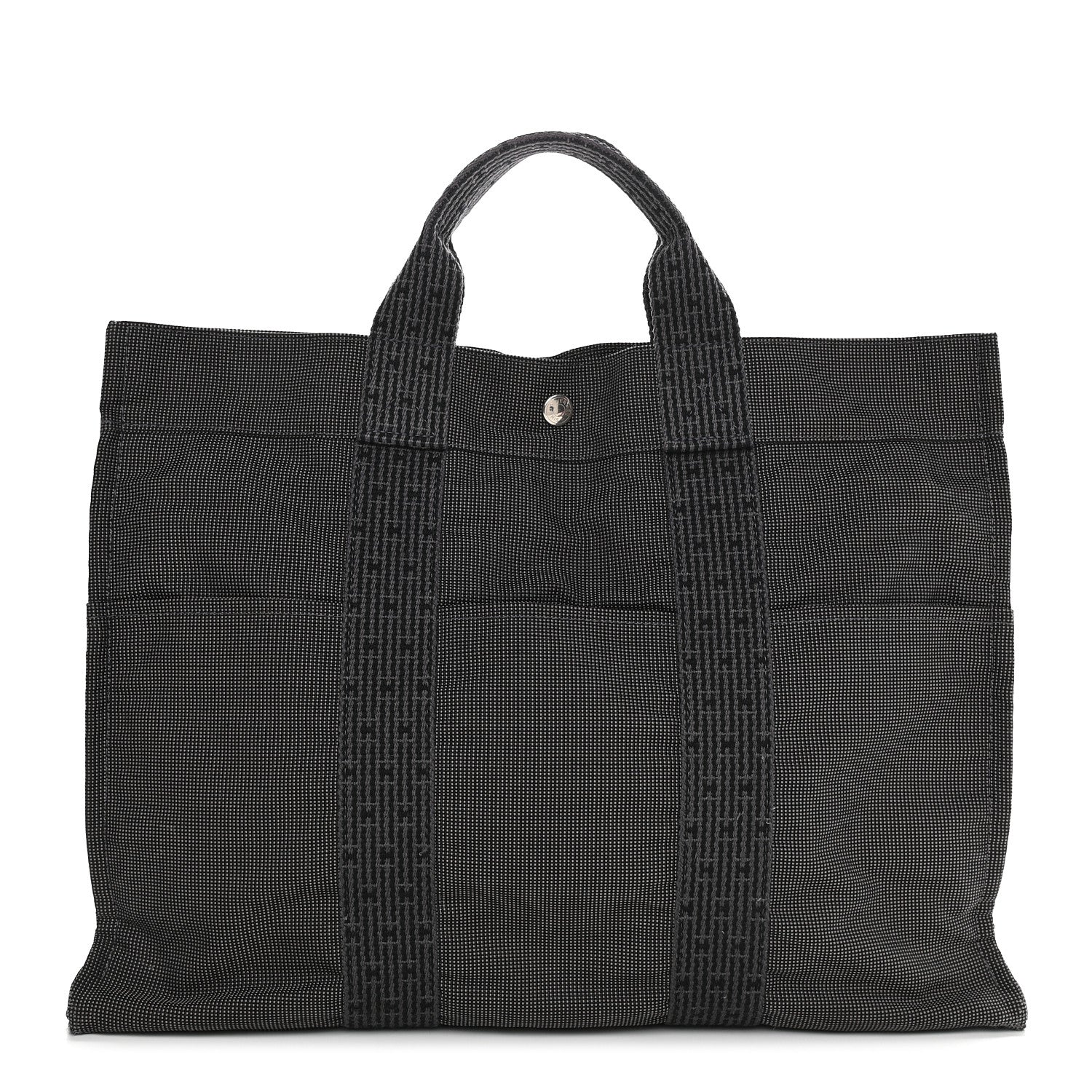 Hermes Canvas Herline MM Tote Grey 1 of 7