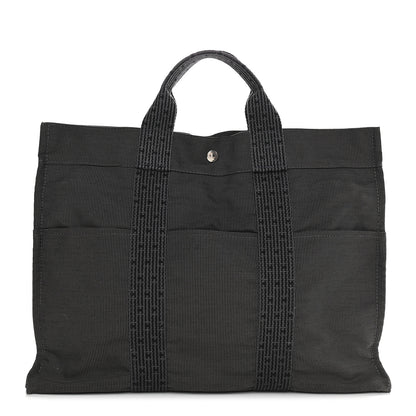 Hermes Canvas Herline MM Tote Grey 1 of 7