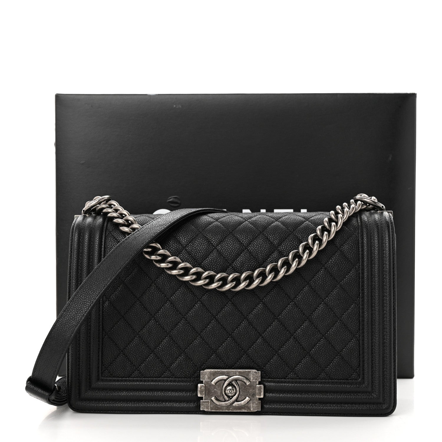 Chanel Caviar Quilted New Medium Boy Flap Black 11 of 11