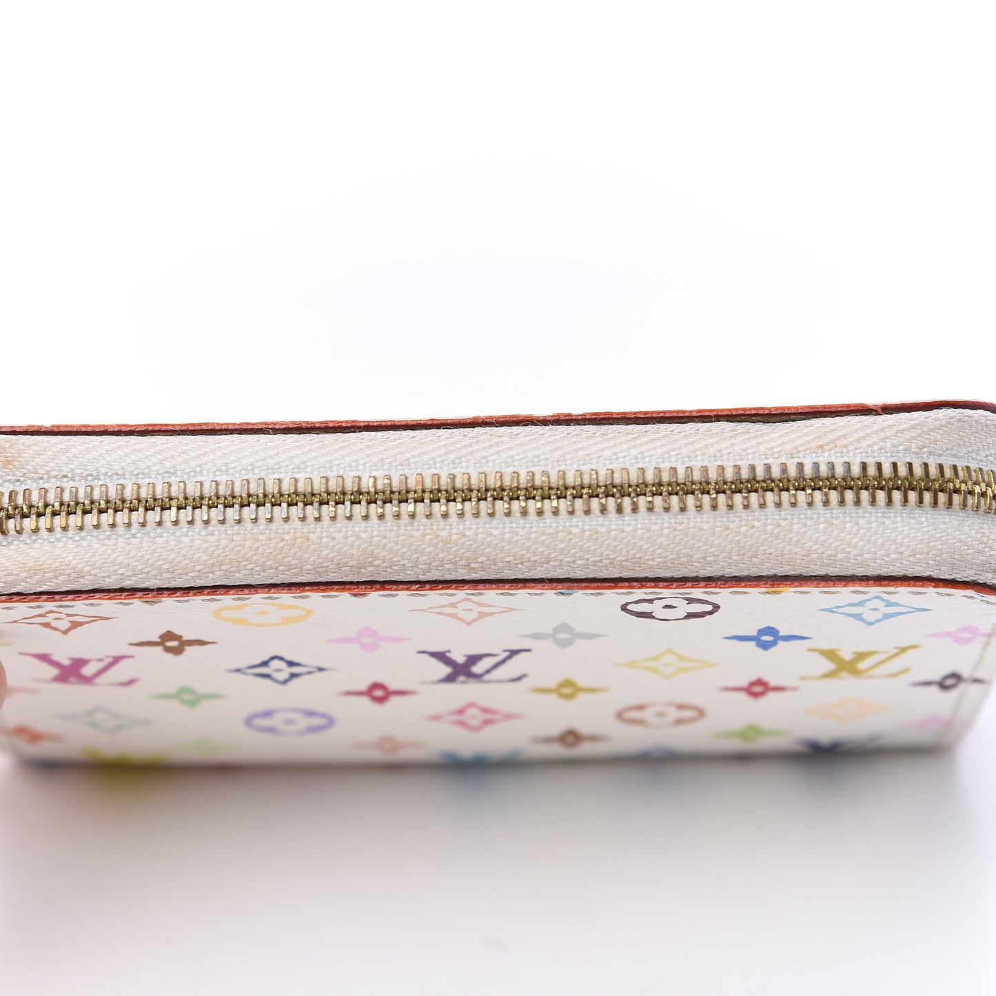 Monogram Multicolor Zippy Coin Purse Wallet White Litchi