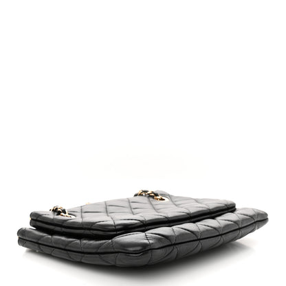 Chanel Shiny Lambskin Quilted Medium Double Case With Strap Black 4 of 11