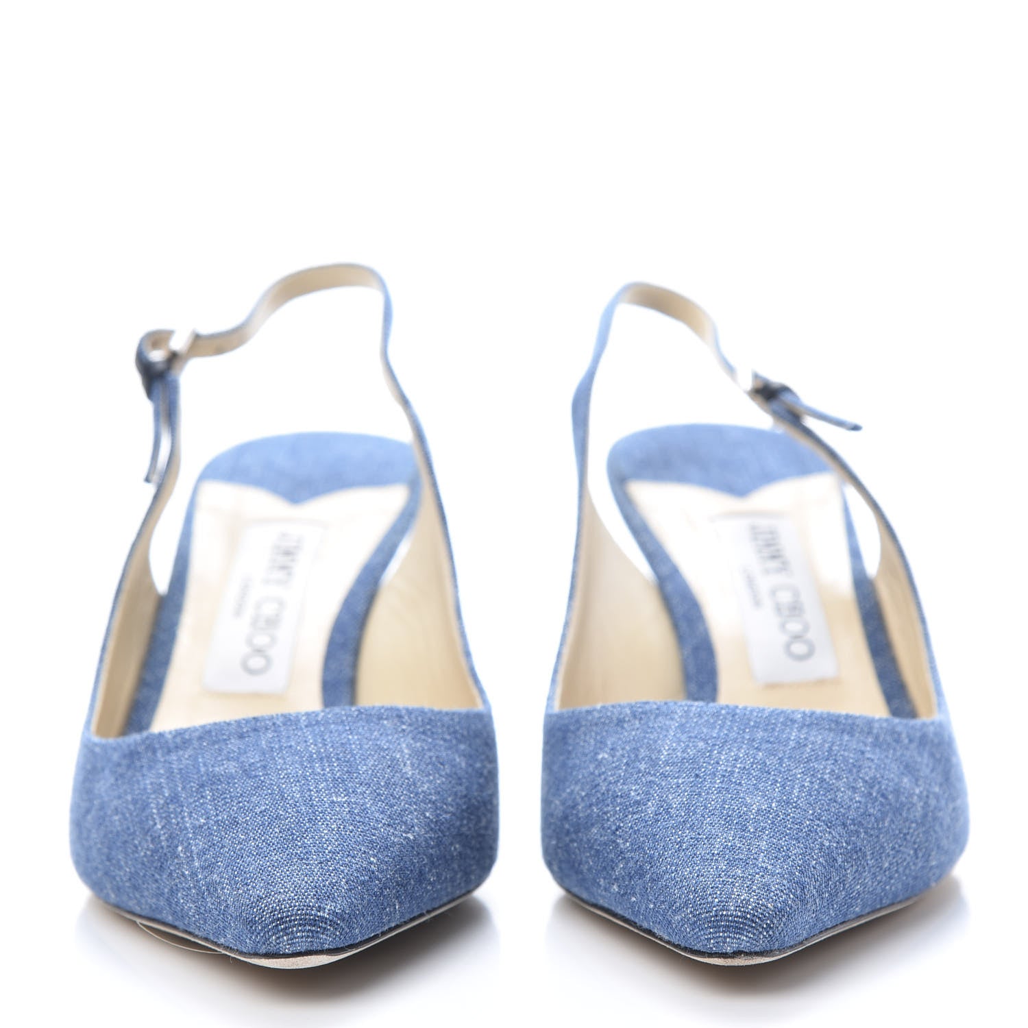 Jimmy Choo Denim Gemma 40 Slingback Pumps 38.5 Blue 2 of 10