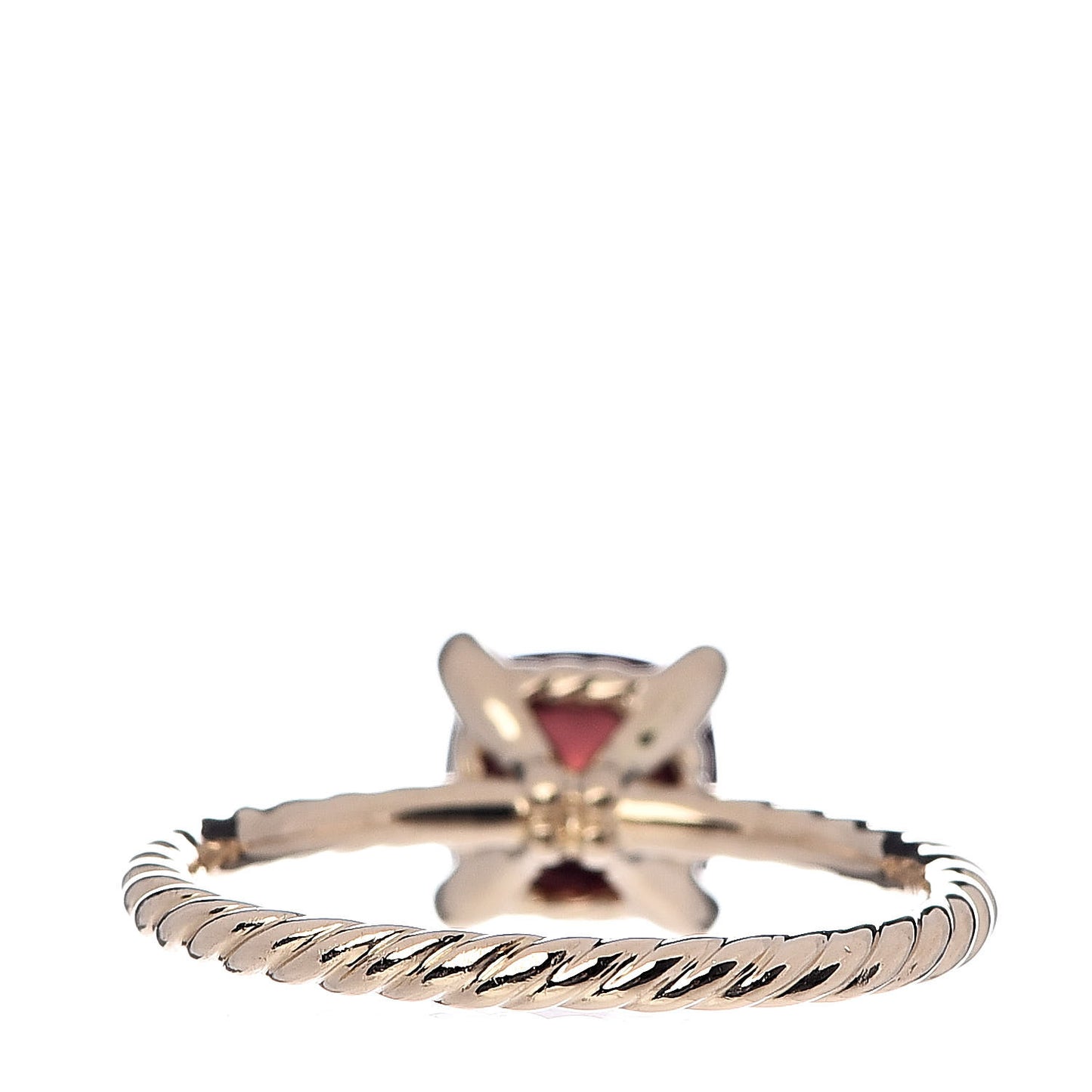 18K Yellow Gold Diamond Garnet 7mm Chatelaine Ring 54 7