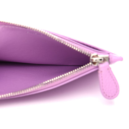 Balenciaga Grained Calfskin Logo Large Cash Long Coin Card Holder Lilac Black 5 of 8