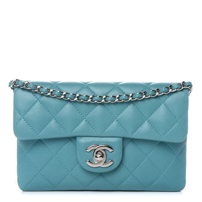 Chanel Lambskin Quilted Mini Flap Crossbody Bag Turquoise 1 of 16