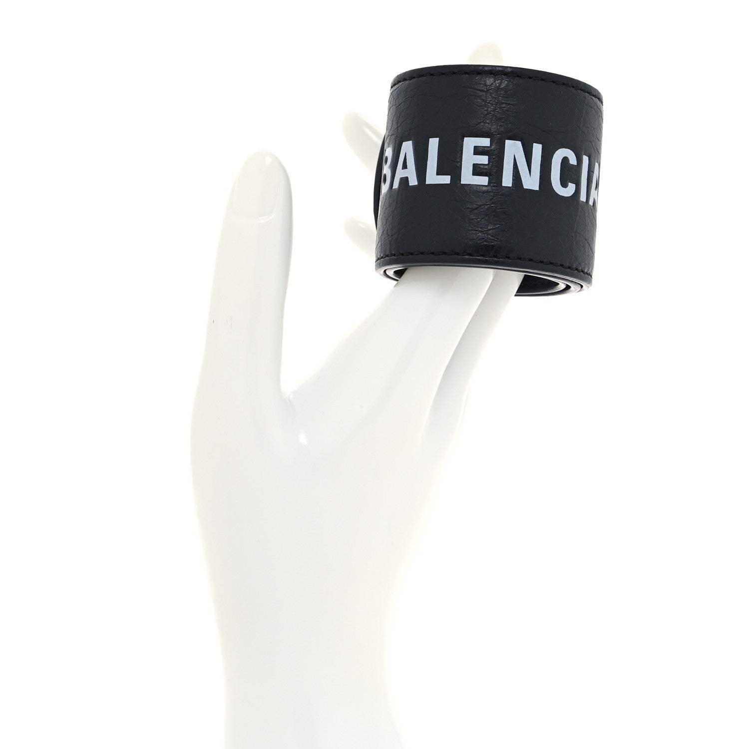 Balenciaga Agneau Cycle Slap Bracelet Black 2 of 5