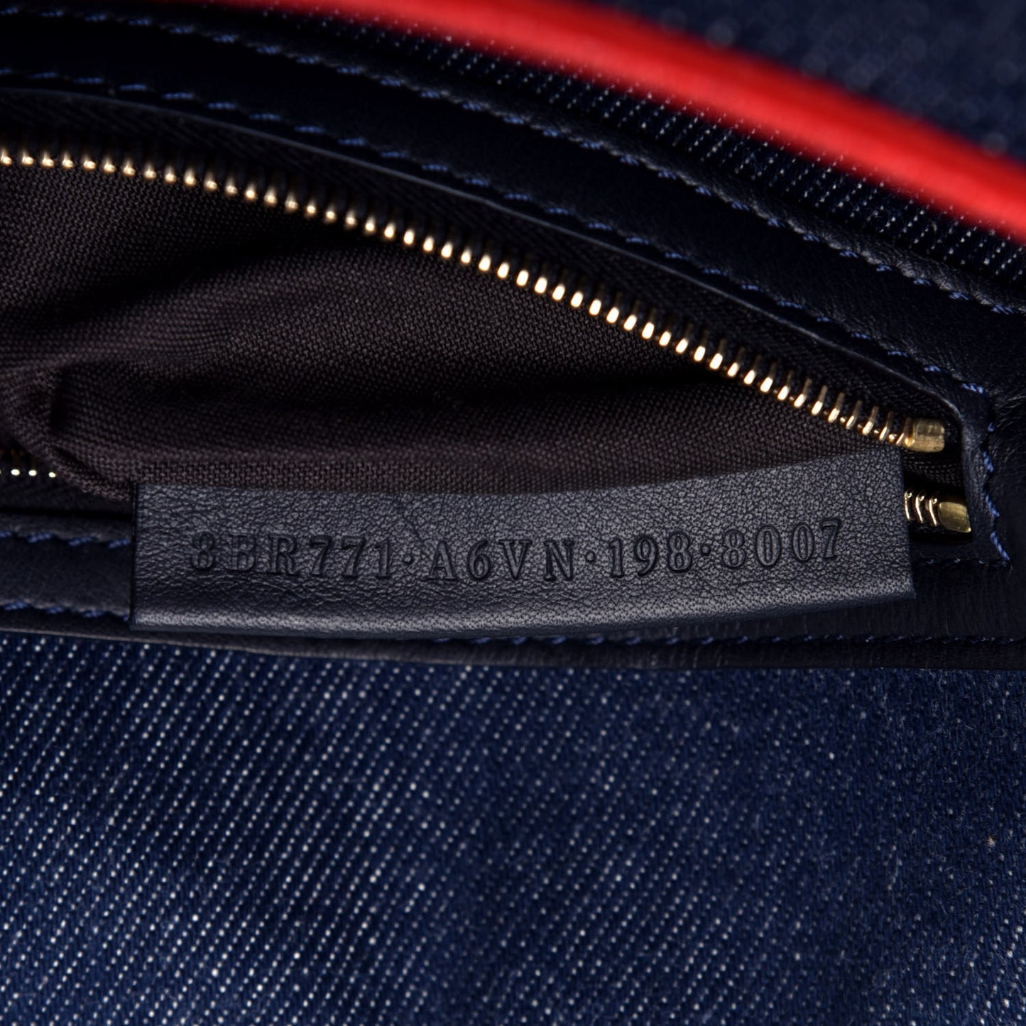 Denim Large Baguette Blue Rosso