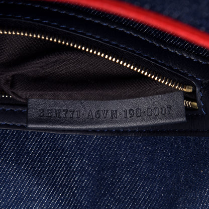 Fendi Denim Large Baguette Blue Rosso 8 of 10