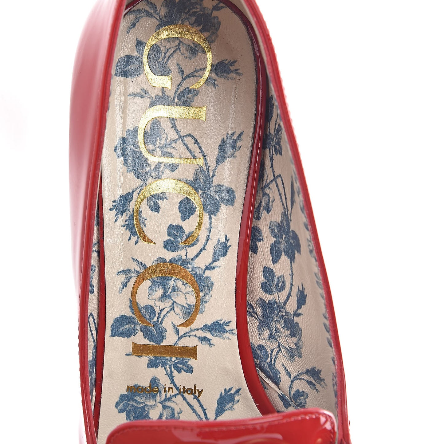 Vernice GG Victoire 55mm Loafer Pumps 36.5 Hibiscus Red