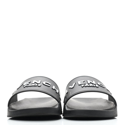 Givenchy Rubber Logo Pool Slide Sandals 37 Black 2 of 8