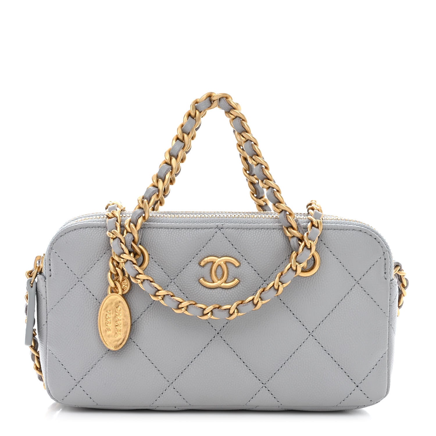 Chanel Caviar Quilted Phone Holder Grey 1 of 14