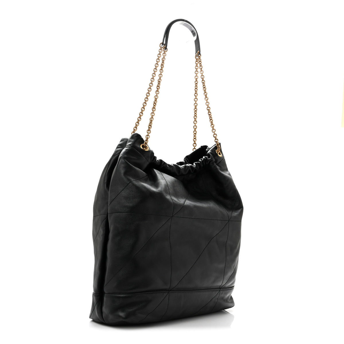 Lambskin Matelasse Monogram Large Jamie 4.3 Pochon Black