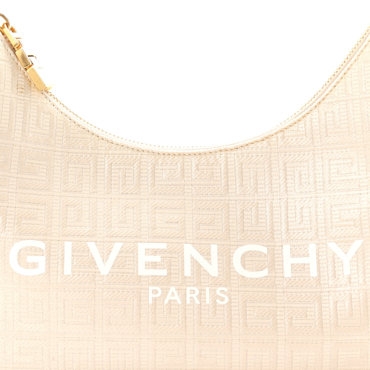 Givenchy Coated Canvas Logo 4G Embossed Small Moon Cut Out Shoulder Bag Natural Beige 15 of 19