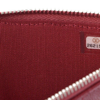 Chanel Caviar Quilted Classic Flat Wallet Pouch Red 9 of 10