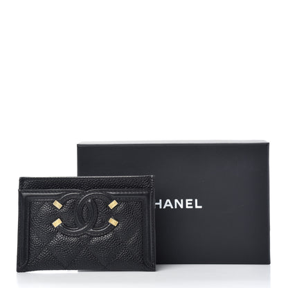 Chanel Caviar Quilted Filigree Card Holder Black 8 of 8