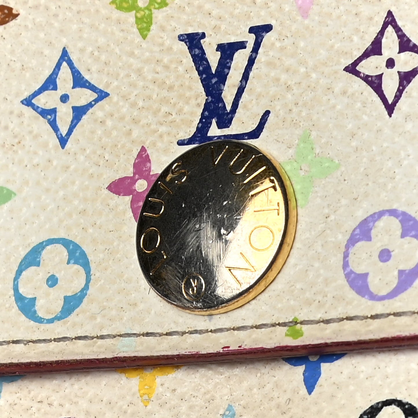 Monogram Multicolor Sarah Wallet White Litchi