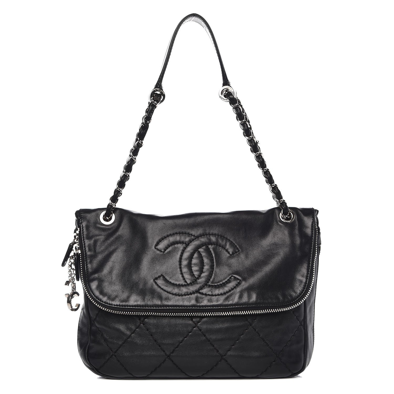 Chanel Calfskin Stitched Expandable Flap Black 1 of 10