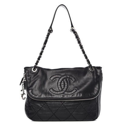 Chanel Calfskin Stitched Expandable Flap Black 1 of 10