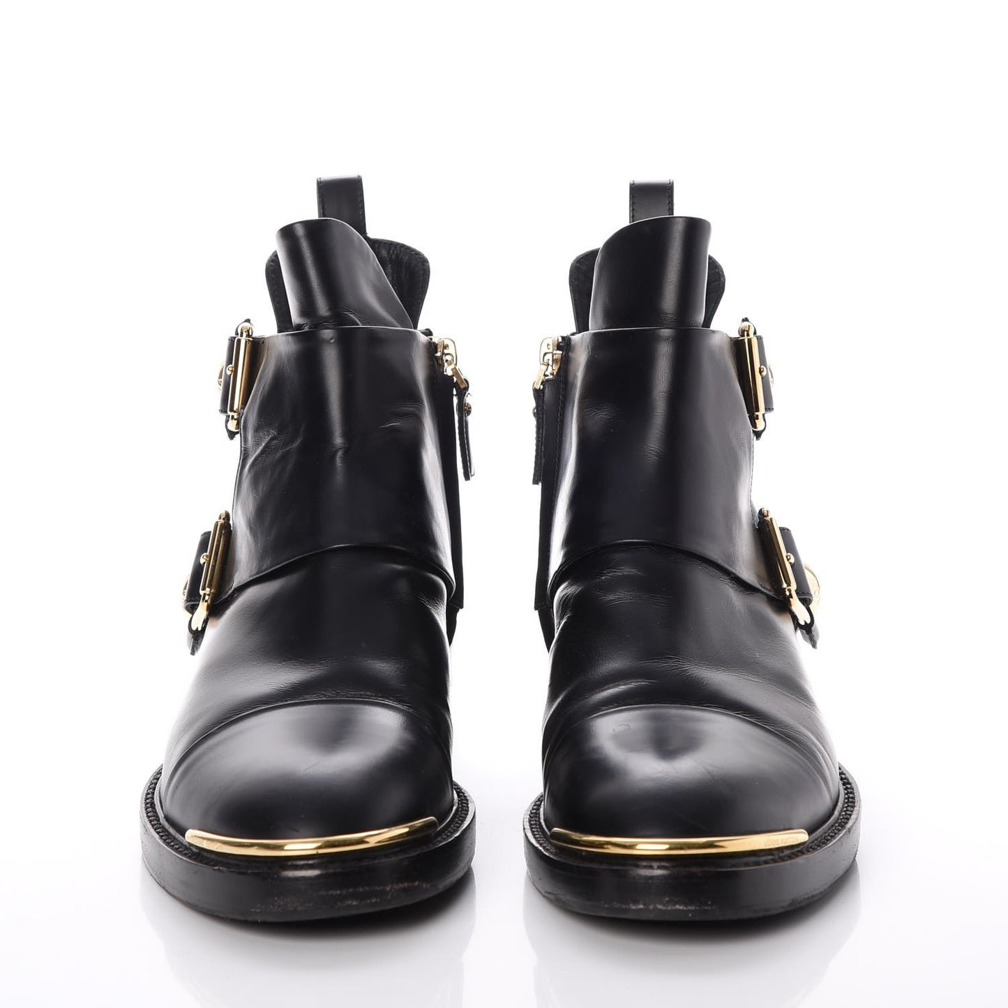 Calfskin Valley Flat Ankle Boots 37 Black