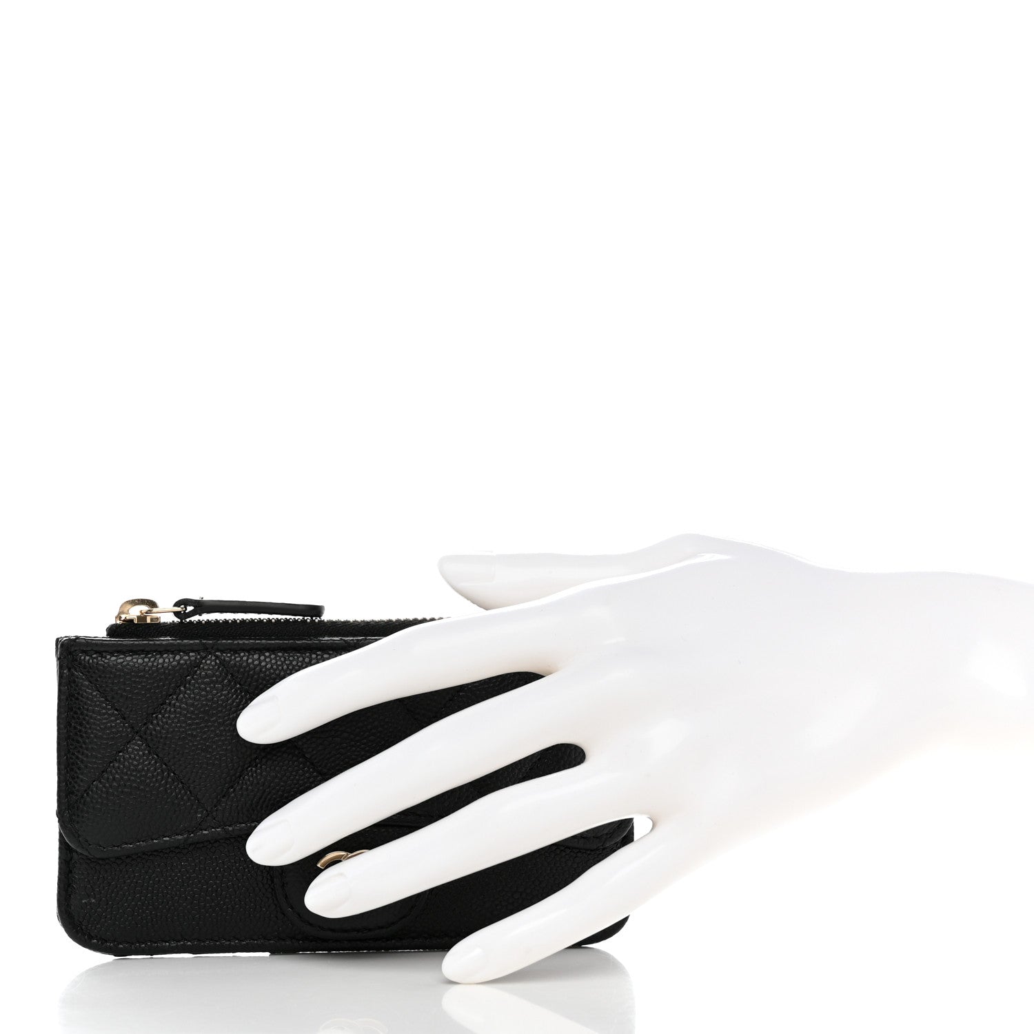 Chanel Caviar Quilted Flap Zip Card Holder Black 2 of 8