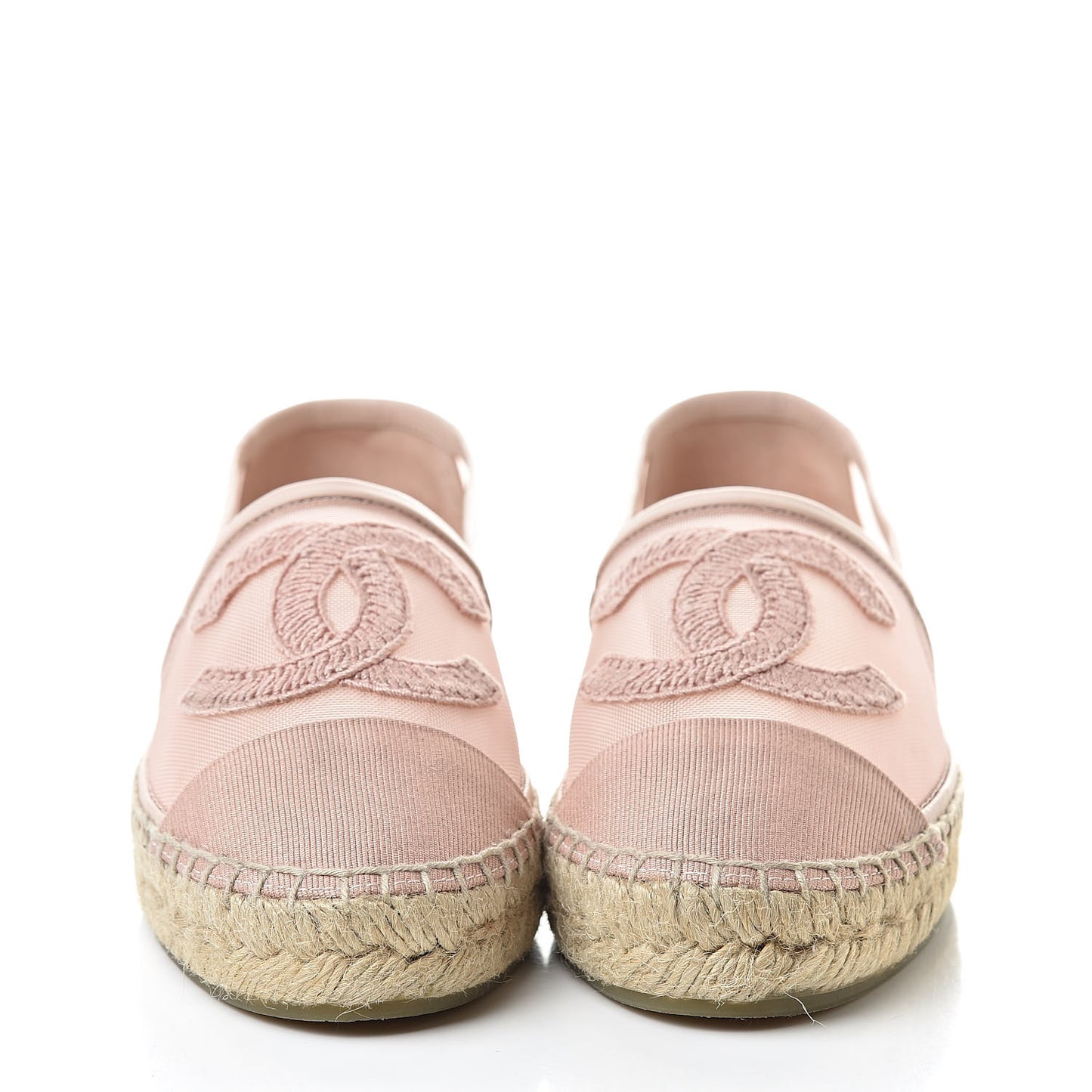 Mesh Grosgrain CC Espadrilles 36 Pink