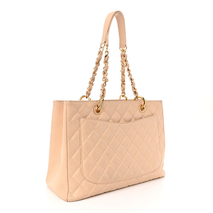 Chanel Caviar Quilted Grand Shopping Tote GST Beige Clair 3 of 10