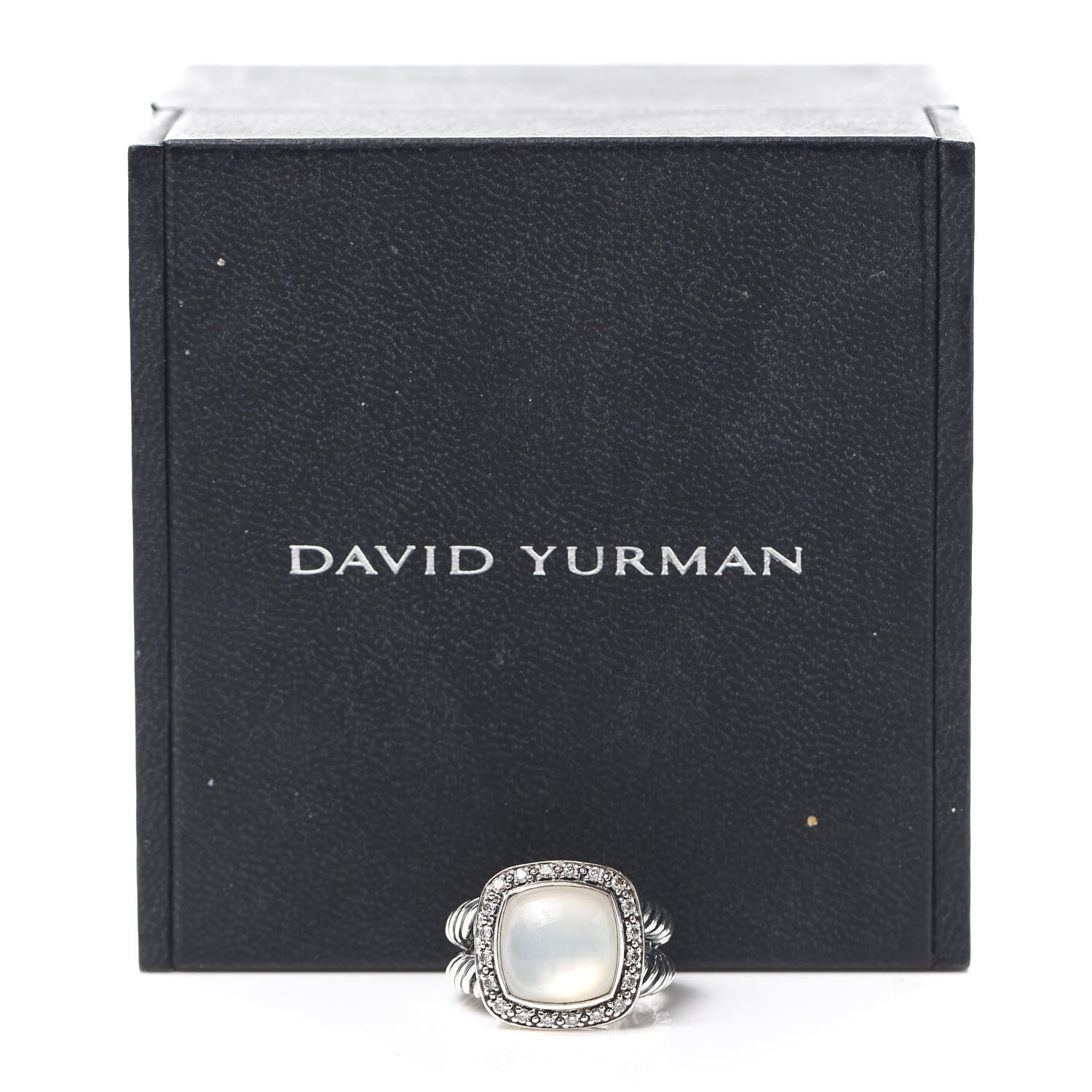 David Yurman Sterling Silver Diamond Mother of Pearl 11mm Albion Ring 54 7 7 of 7