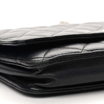 Chanel Lambskin Quilted Wallet On Chain WOC Black 10 of 17