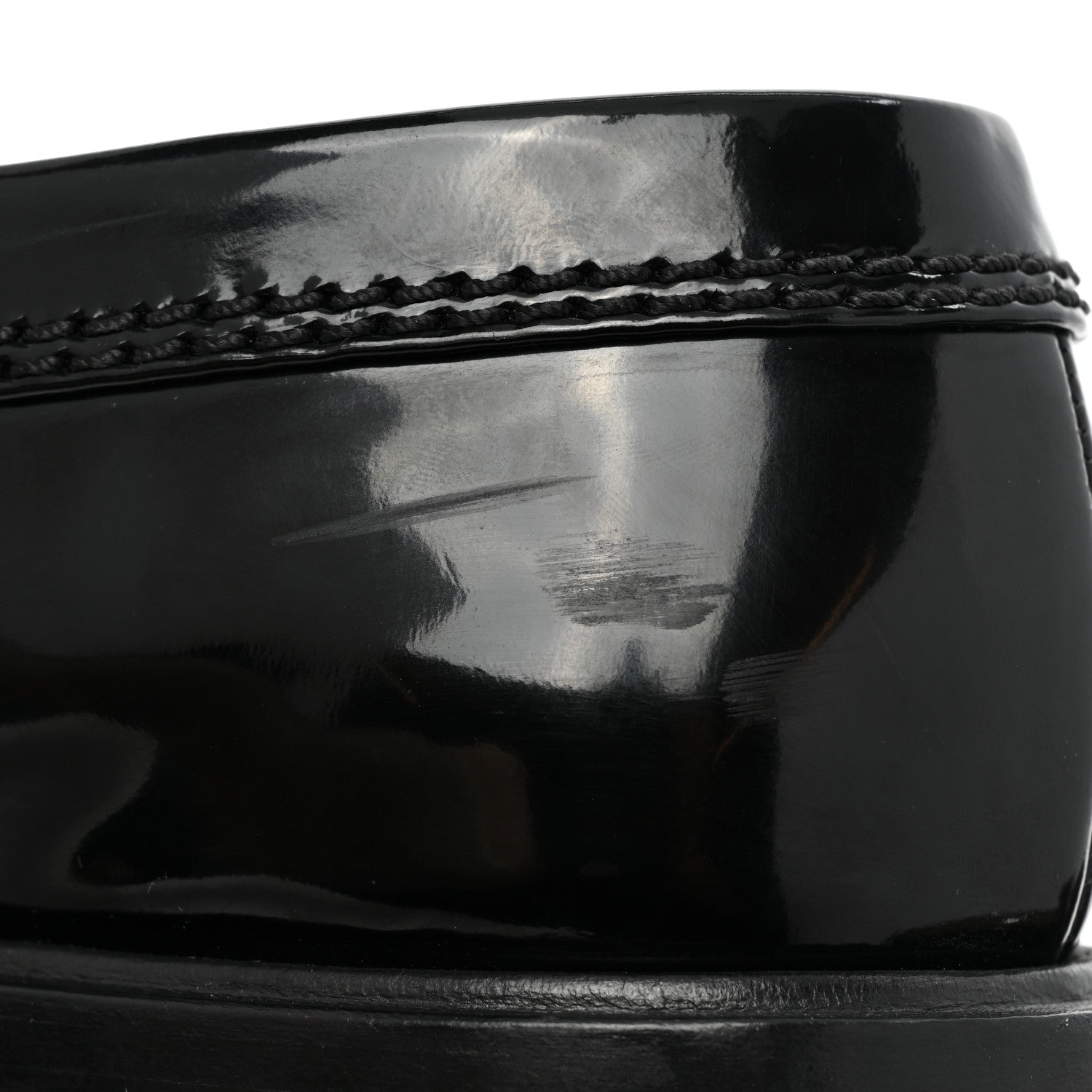 Chanel Shiny Calfskin Logo Loafers 38 Black 10 of 12