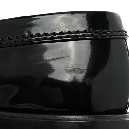 Chanel Shiny Calfskin Logo Loafers 38 Black 10 of 12