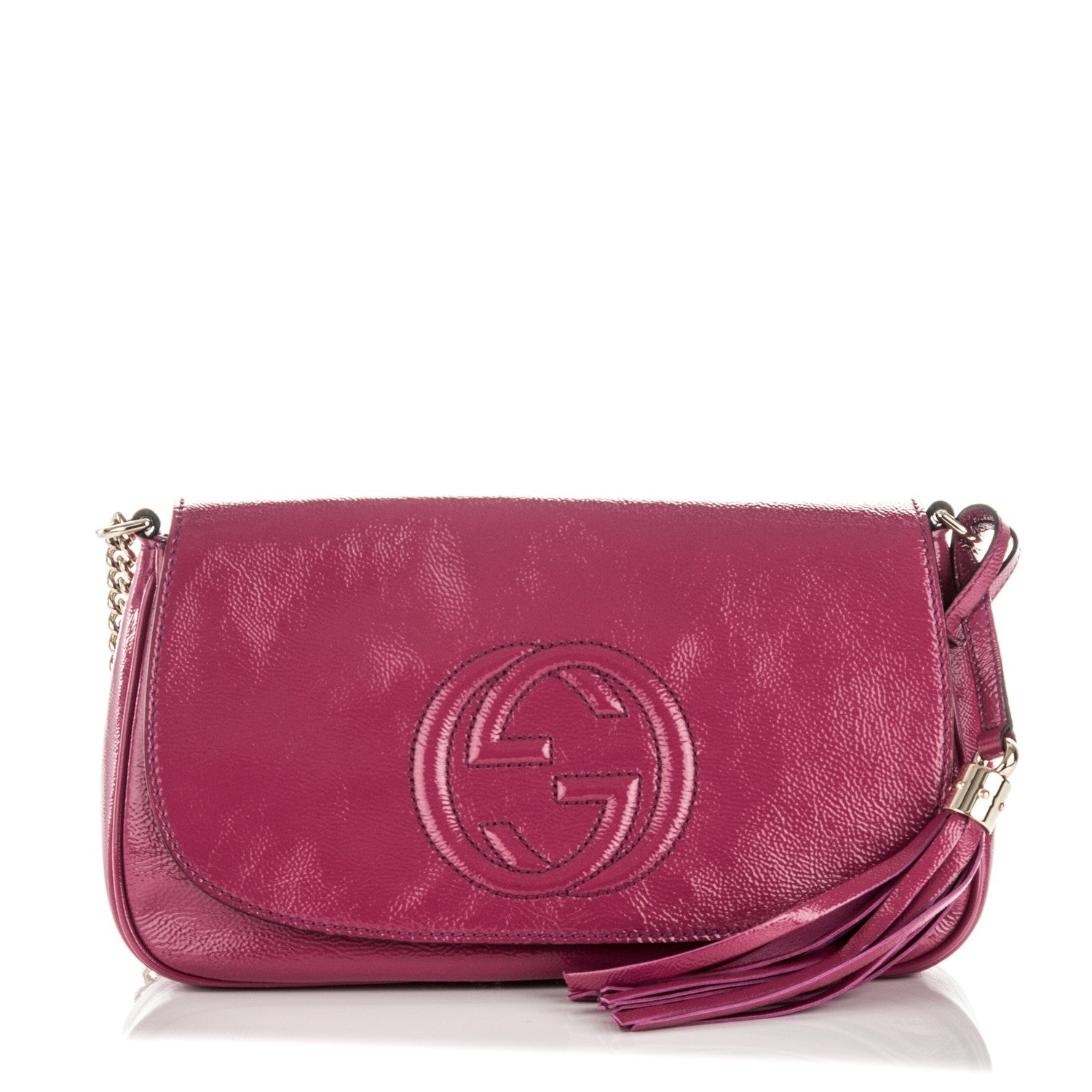 Gucci Patent Medium Soho Flap Crossbody Bright Bougainvillea 1 of 7