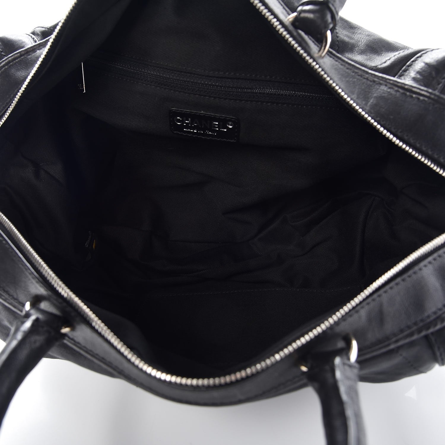 Chanel Calfskin Stitched Bowler Black 5 of 9